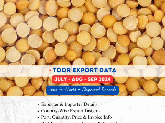 Toor Export from India (July-Aug-Sep 2024)